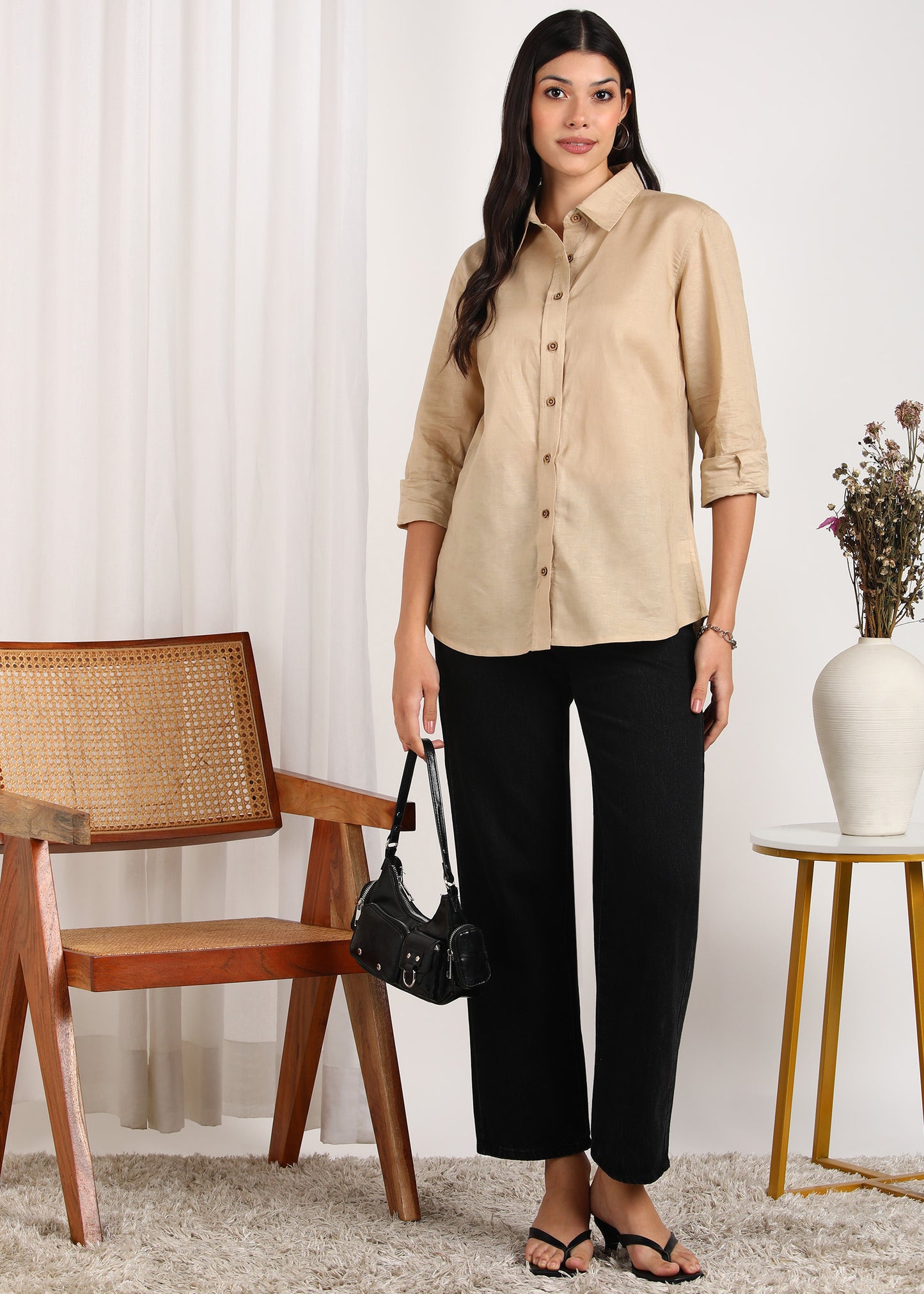 Beige Linen Shirt