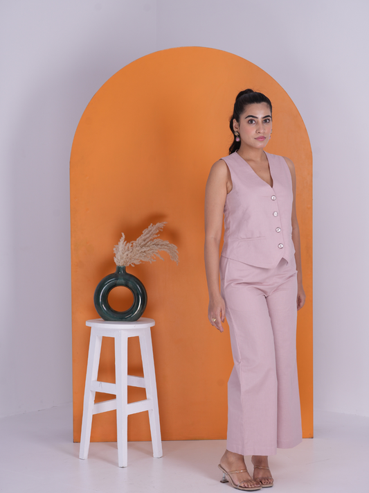 Blush Elegance Linen Co-ord