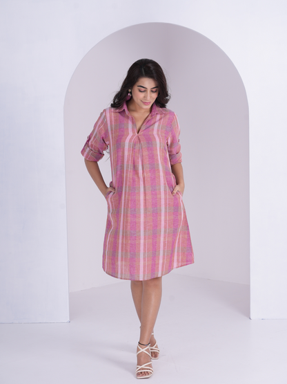 Linen Check Dress
