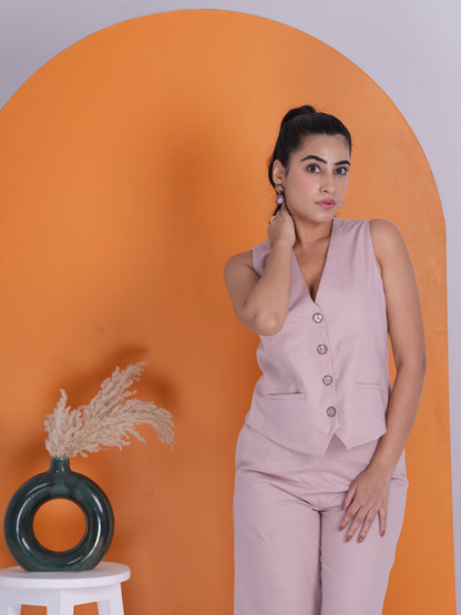 Blush Elegance Linen Co-ord